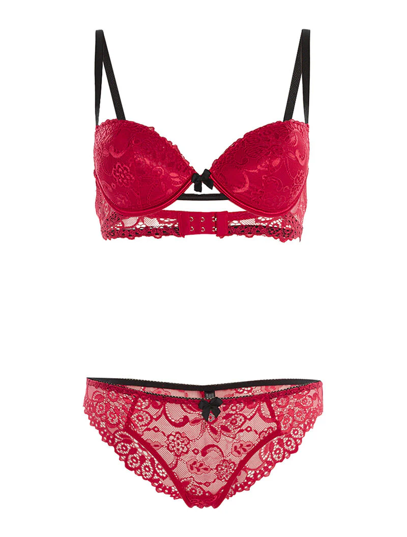 Set SG en slip met contrasterende bies - rood