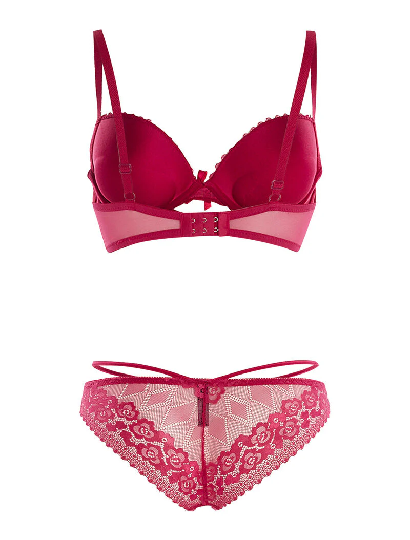 Set SG en slip lace out - fuchsia - Image 2