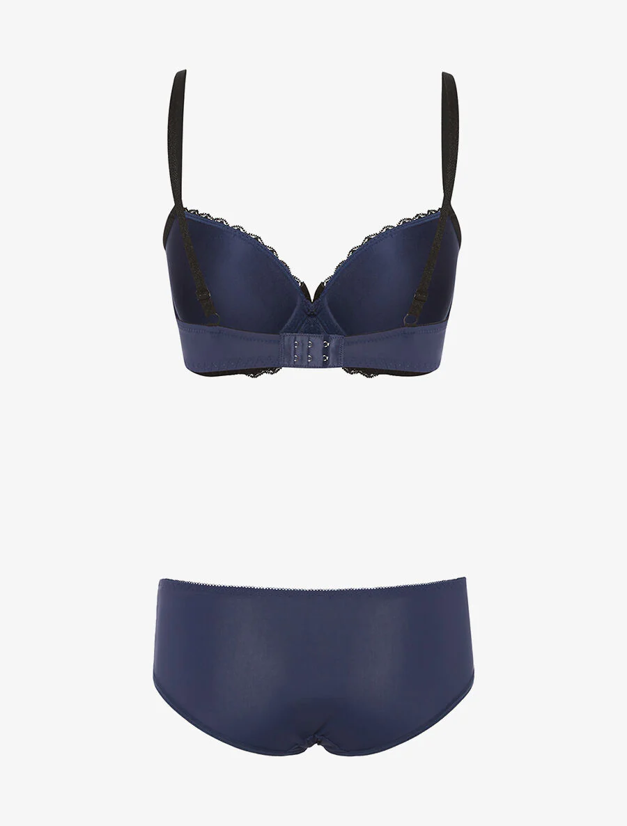 SG set en kanten slip - marineblauw - Image 2