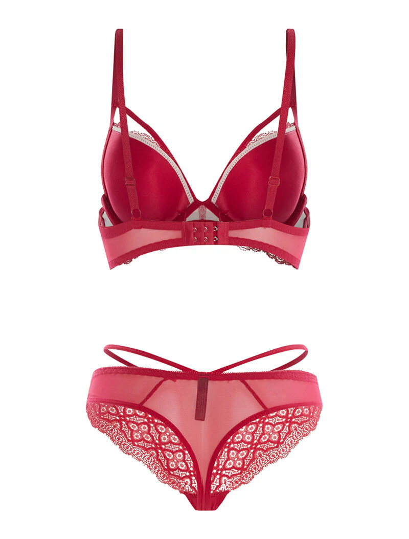 Set SG en string borst lace - fuchsia - Image 2