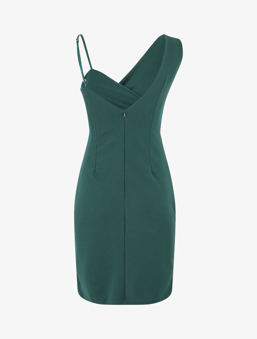 Shift-jurk met asymmetrische schouderbandjes - dennengroen - Image 3