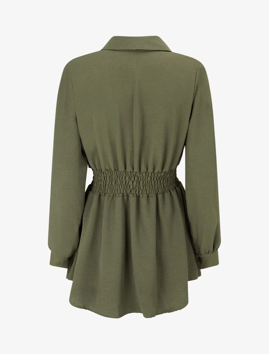 Shirt met elastische taille - Kakigroen - Image 2