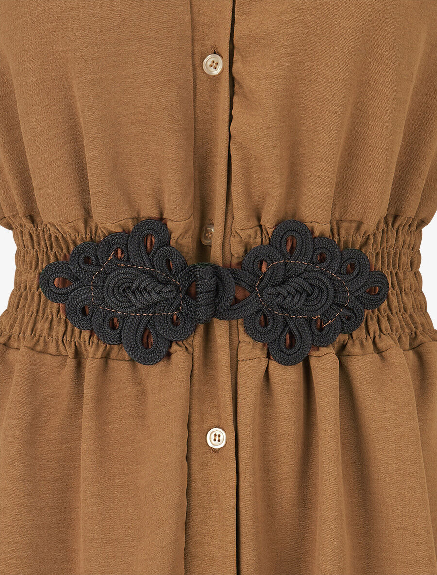 Shirt met elastische taille - Kameel - Image 3