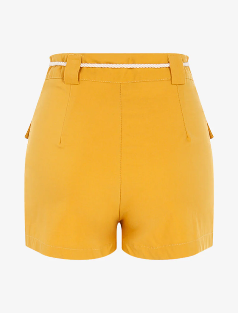 Short met opgestikte zakken - geel - Image 2