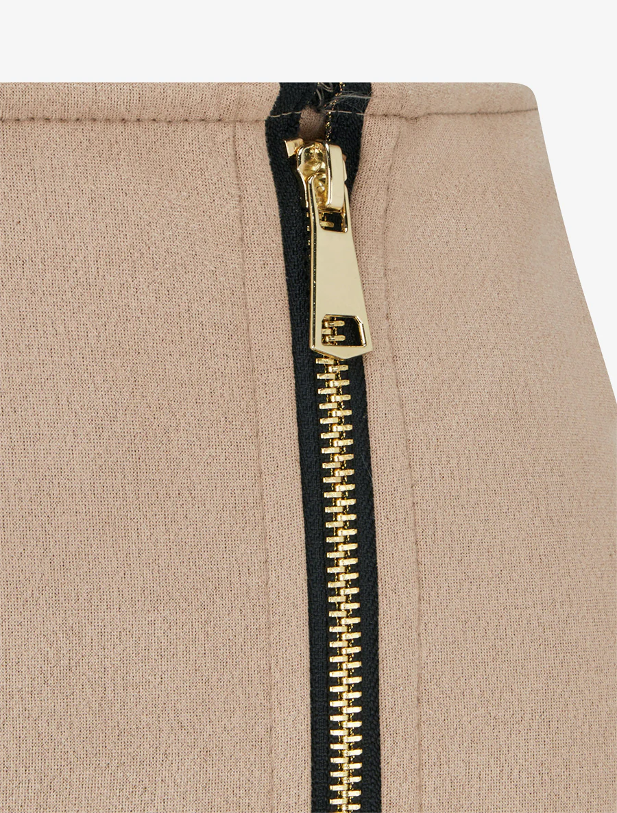 Short van suèdine met trompe-l'oeil-effect - Beige - Image 3