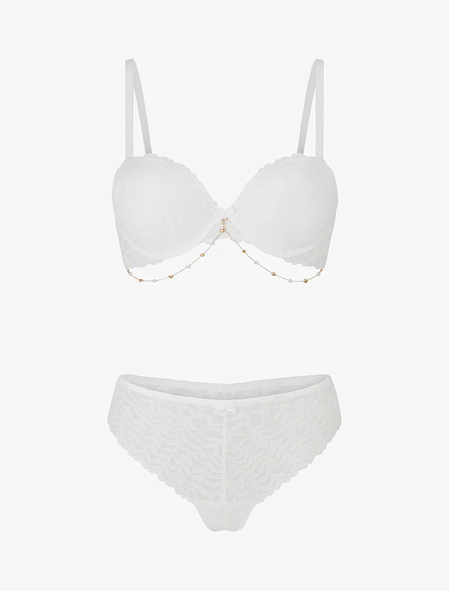 Sieradenset lingerie met hartjes - Wit - Image 2