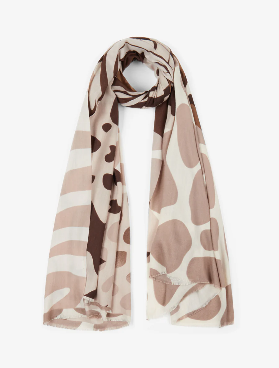 Sjaal met abstracte print - Beige