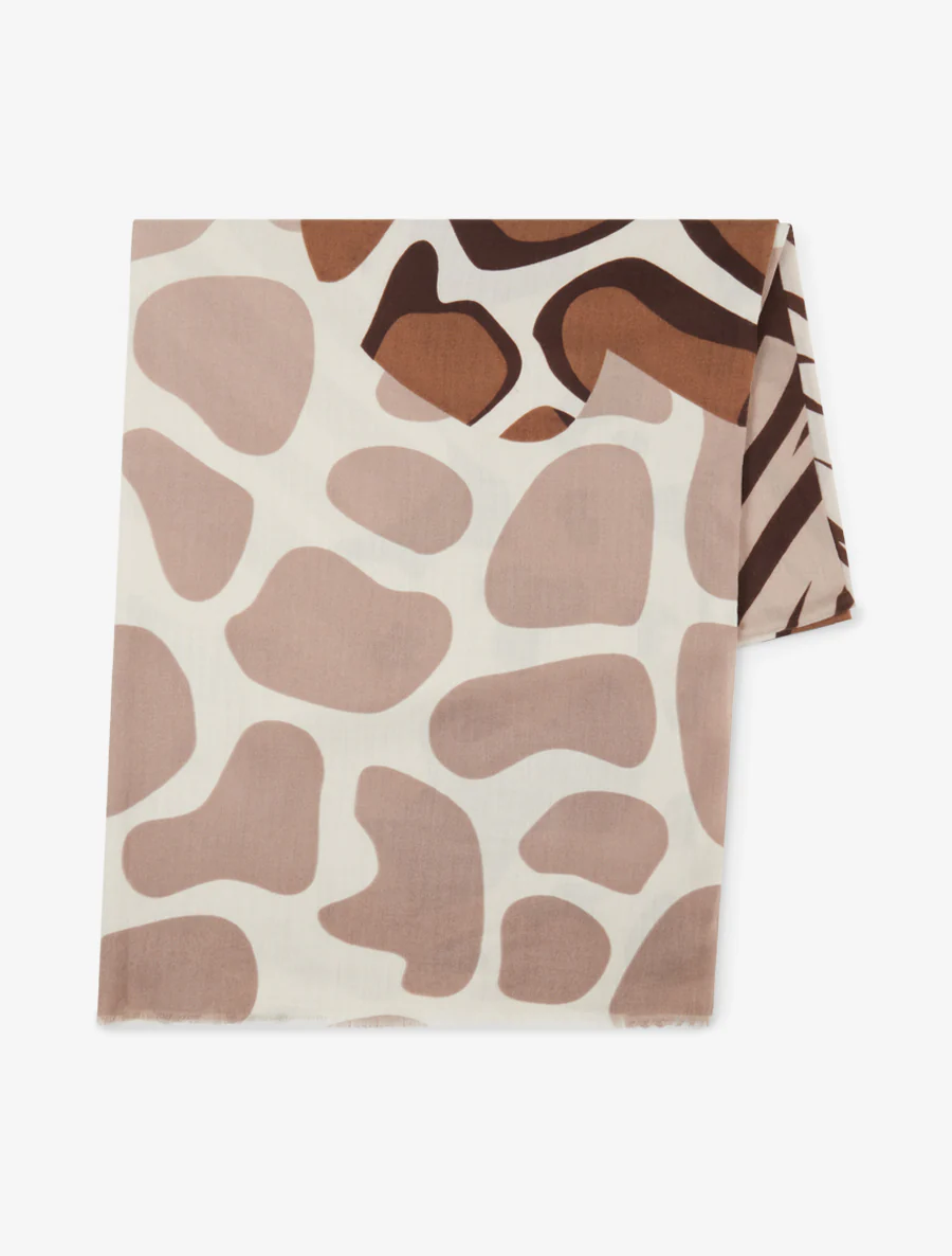 Sjaal met abstracte print - Beige - Image 2