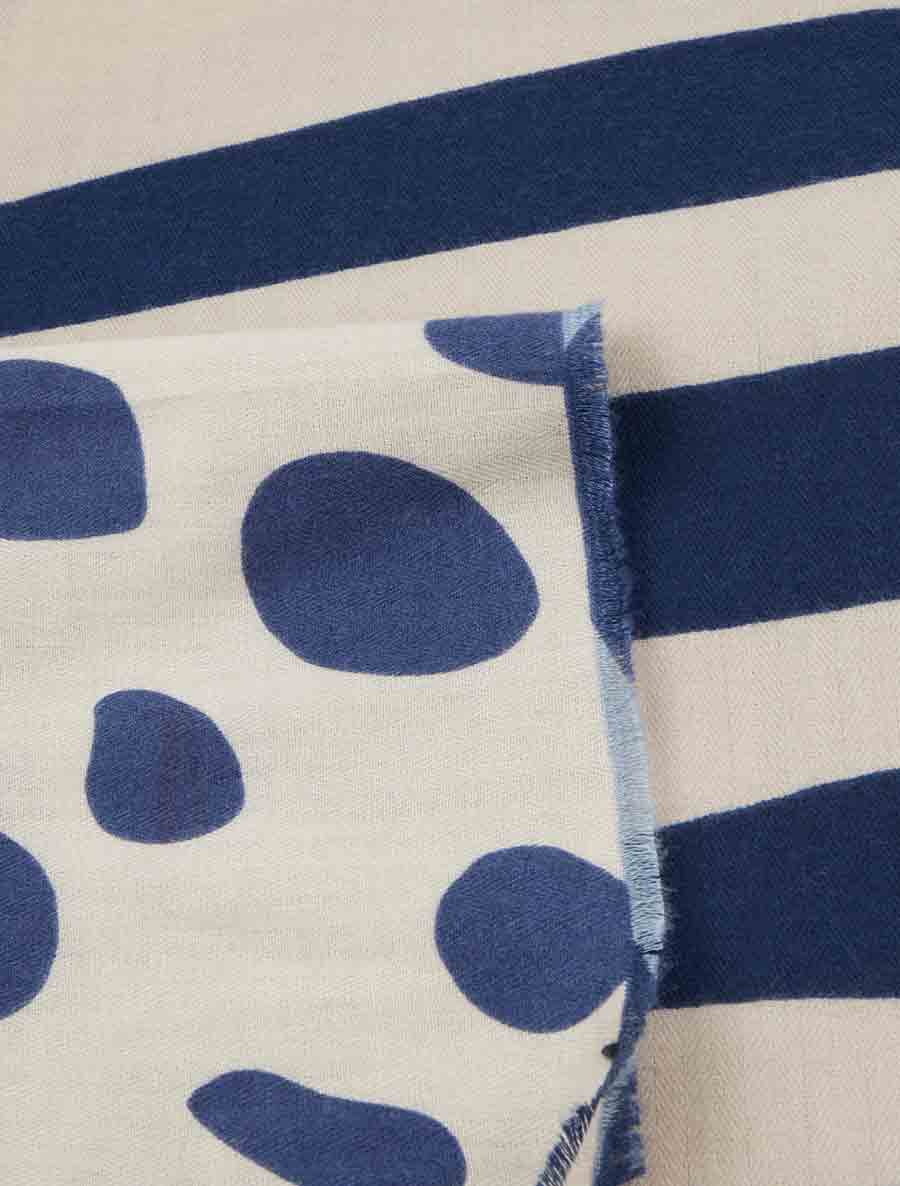 Sjaal met abstracte print - Blauw - Image 3