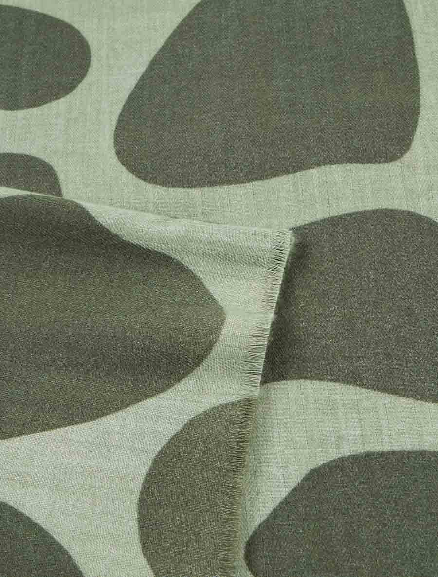 Sjaal met abstracte print - Kaki - Image 3
