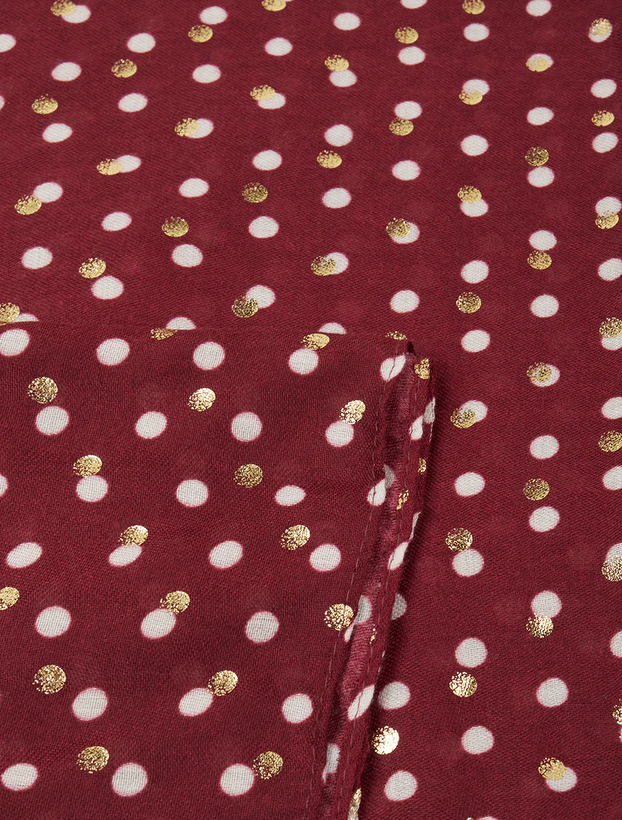 Sjaal met iriserende stippenprint - Bordeaux - Image 3
