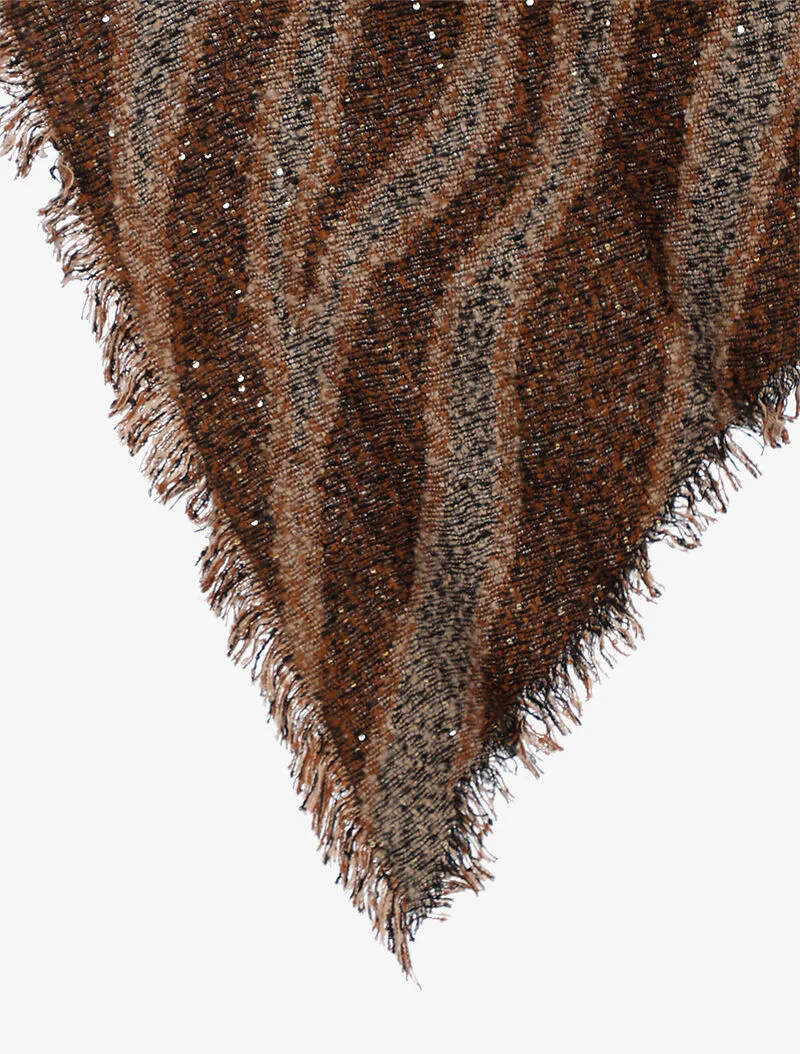 Zebra sjaal met afgeschuinde randen - bruin - Image 2