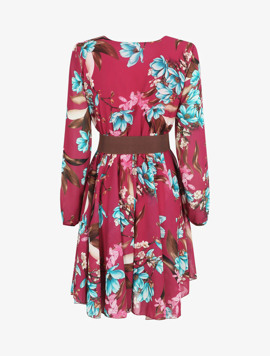 Skaterjurk met grote bloemenprint - Paars - Image 2