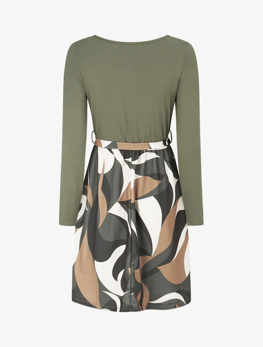 Skaterjurk met rok met print - kaki - Image 2