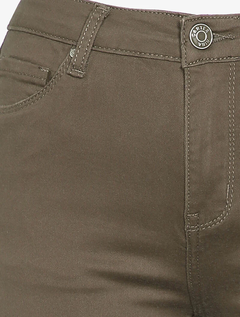 Skinny jeans in effen casual stijl - Taupe - Image 3
