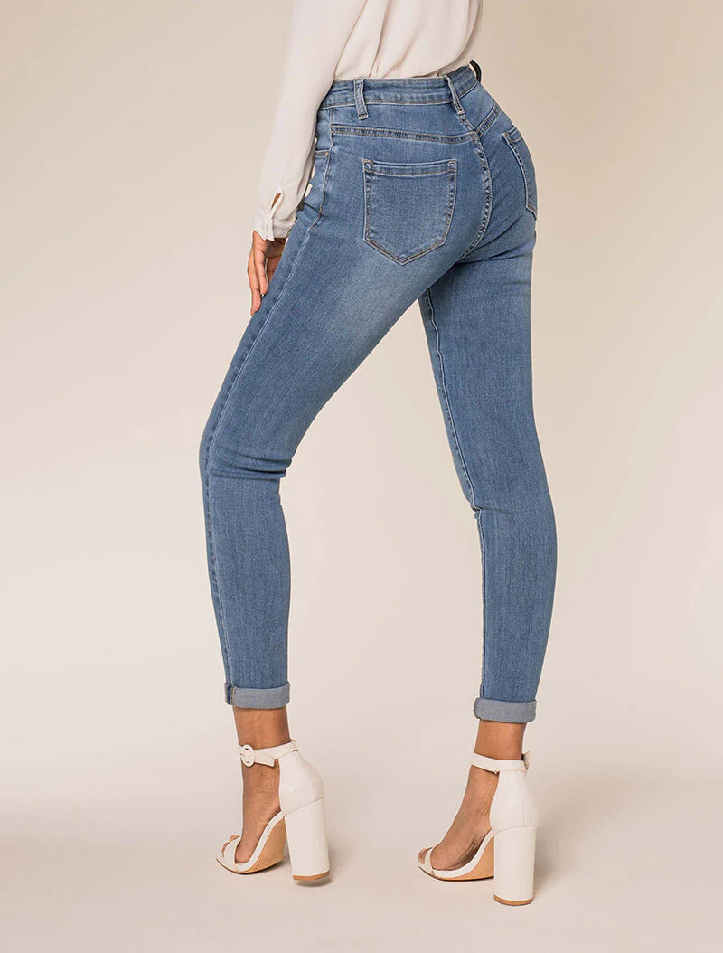 Licht vervaagde skinny jeans - blauw denim - Image 2