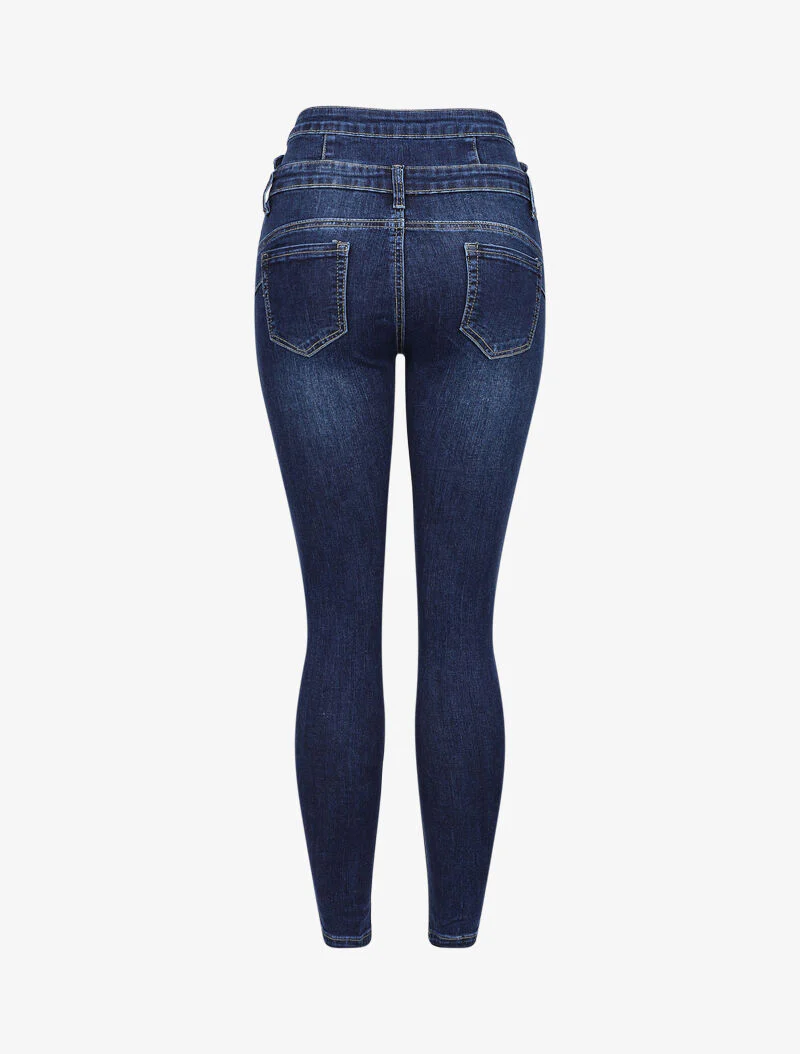 Skinny jeans licht gewassen met hoge taille - Blauw denim - Image 2