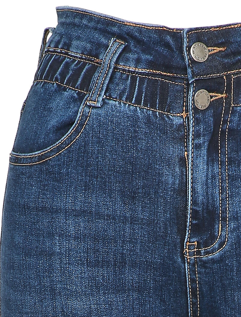 Skinny jeans met elastische taille - Blauw denim - Image 3