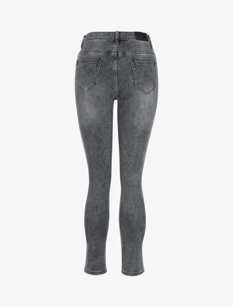 Skinny jeans met gebleekt effect - Antraciet - Image 2