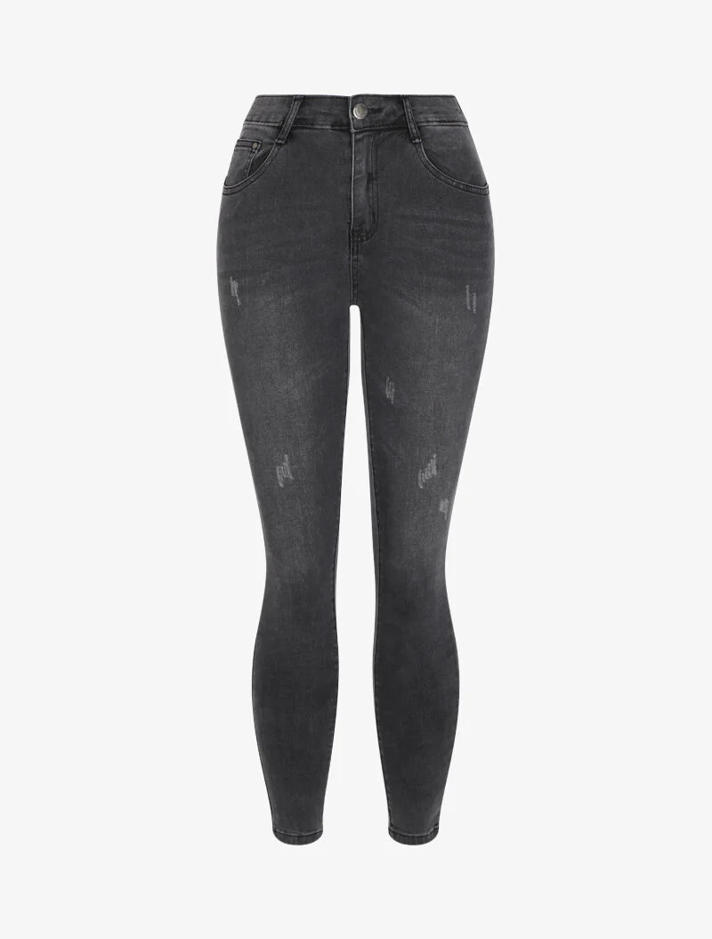 Skinny jeans met scheuren - Grijs