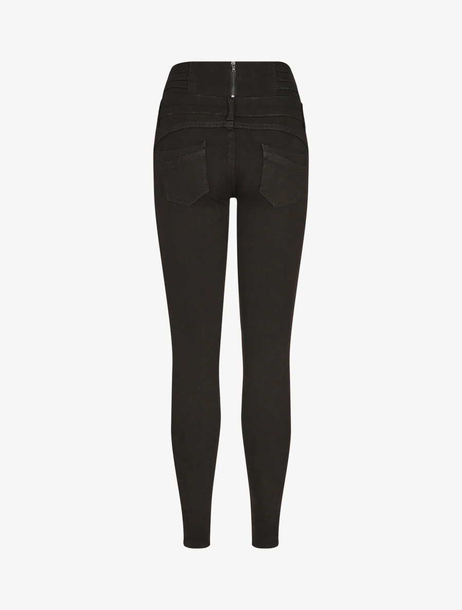 Skinny jeans met slanke buik effect - Zwart - Image 2