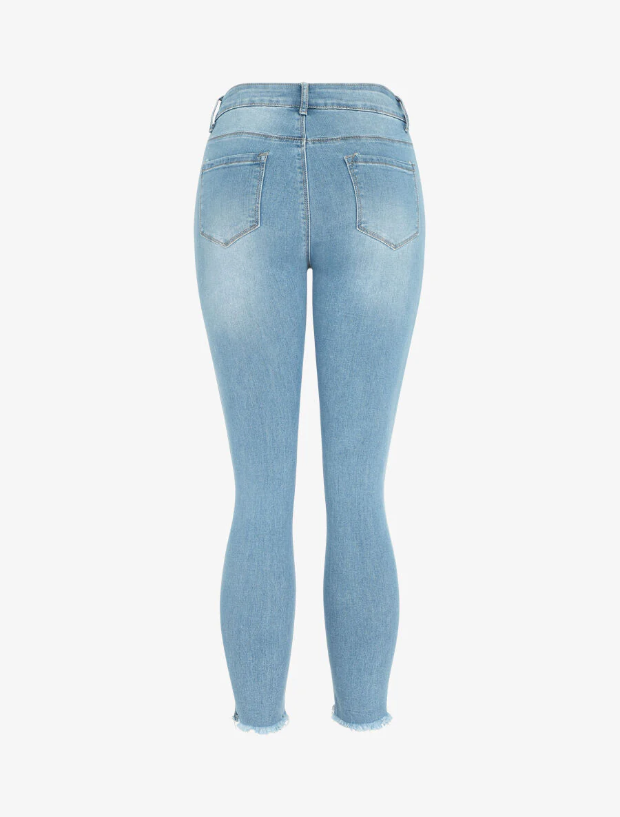 Skinny jeans met standaard maat zonder zoom - Lichtblauw - Image 2