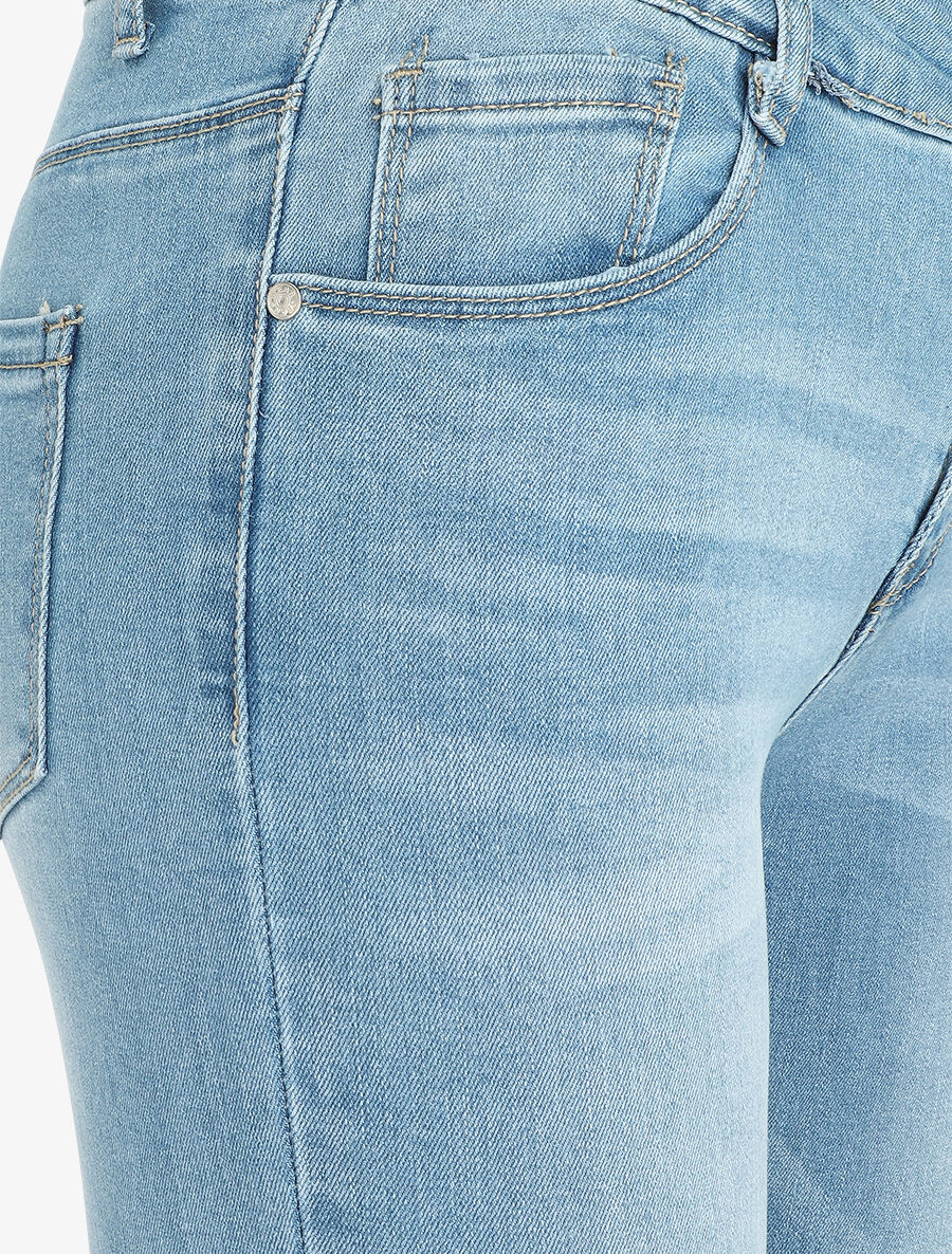 Skinny jeans met standaard maat zonder zoom - Lichtblauw - Image 3