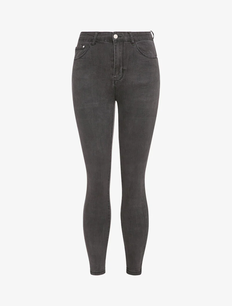 Skinny jeans met standaard taille - Donkergrijs