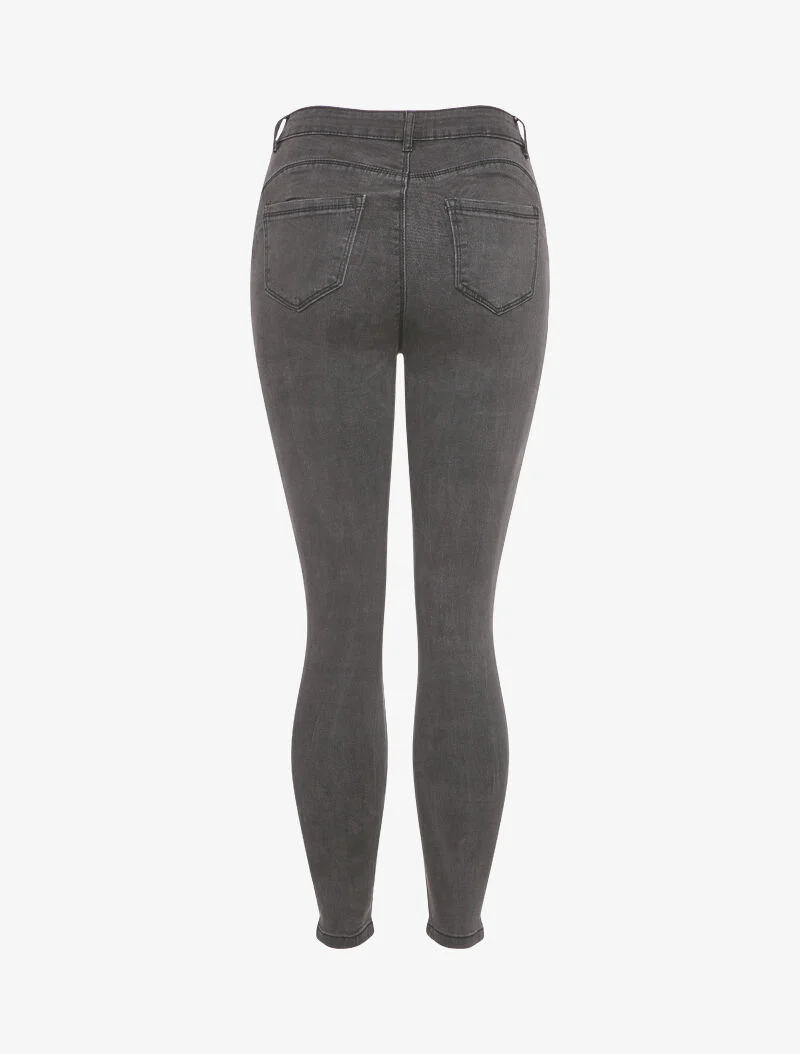 Skinny jeans met standaard taille - Donkergrijs - Image 2