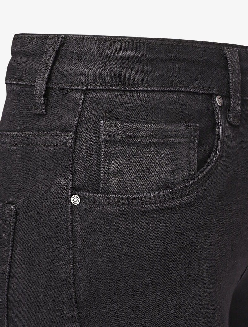 Skinny jeans met standaard taille en omgeslagen zoom - Zwart - Image 3