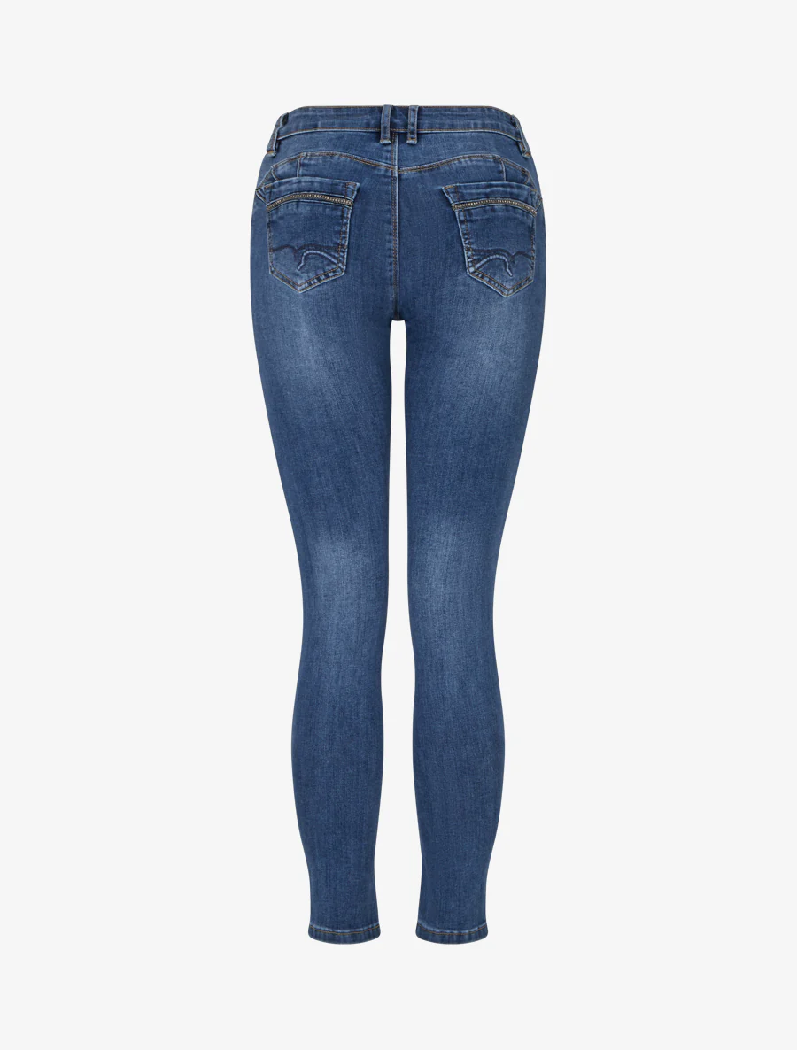 Skinny jeans met strassteentjes zakken - Blauw - Image 2