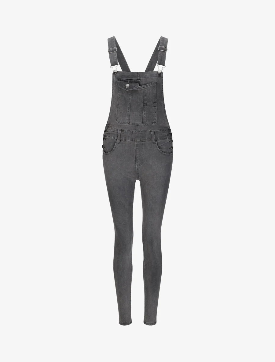 Skinny jeans overall - Grijs