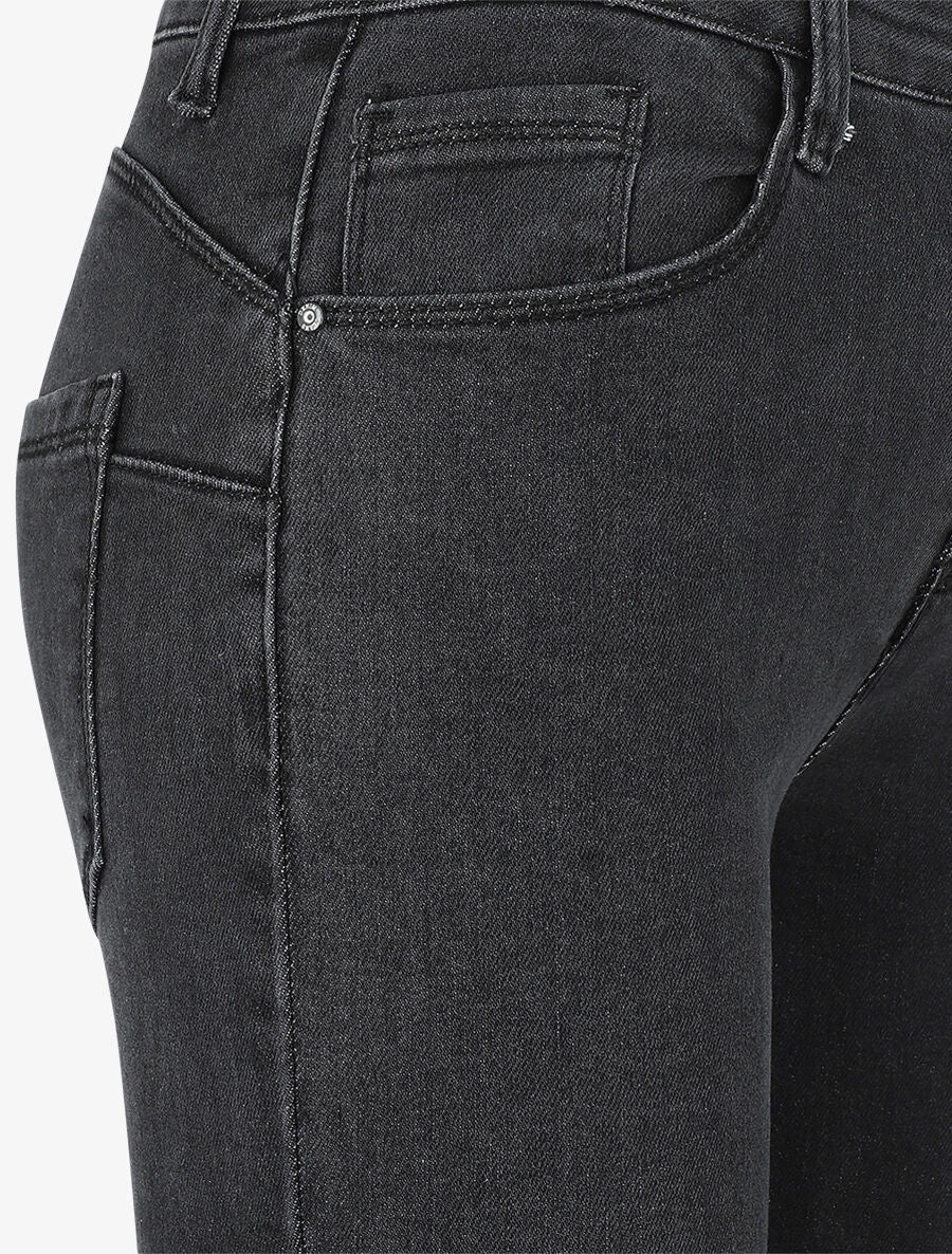 Skinny push up jeans met hoge taille - Donkergrijs - Image 3