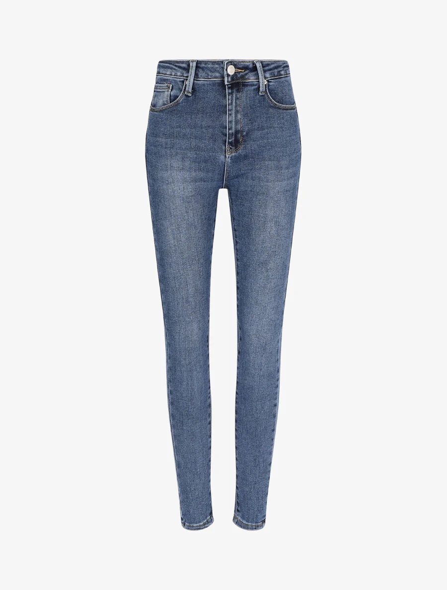 Skinny push up jeans met standaard taille - Blauw