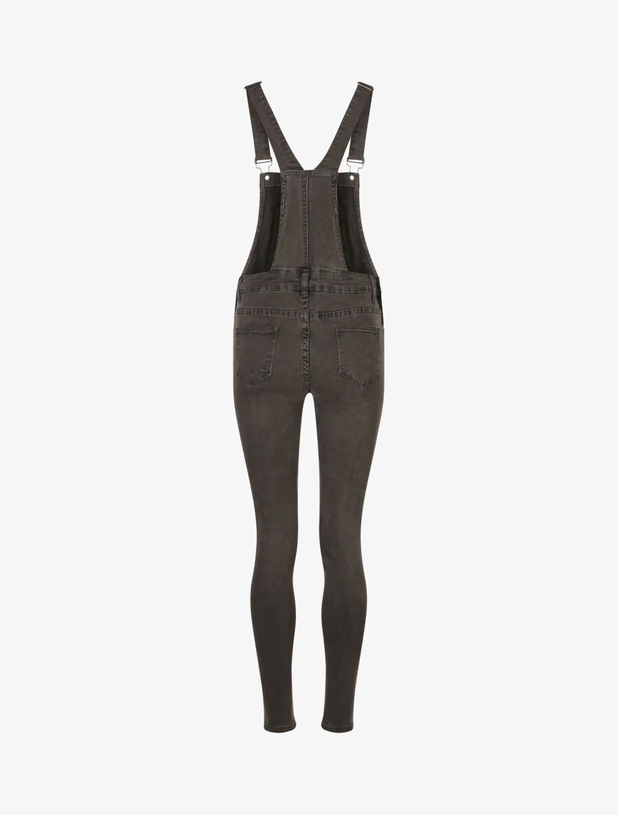 Skinny jeans salopette - Grijs - Image 2