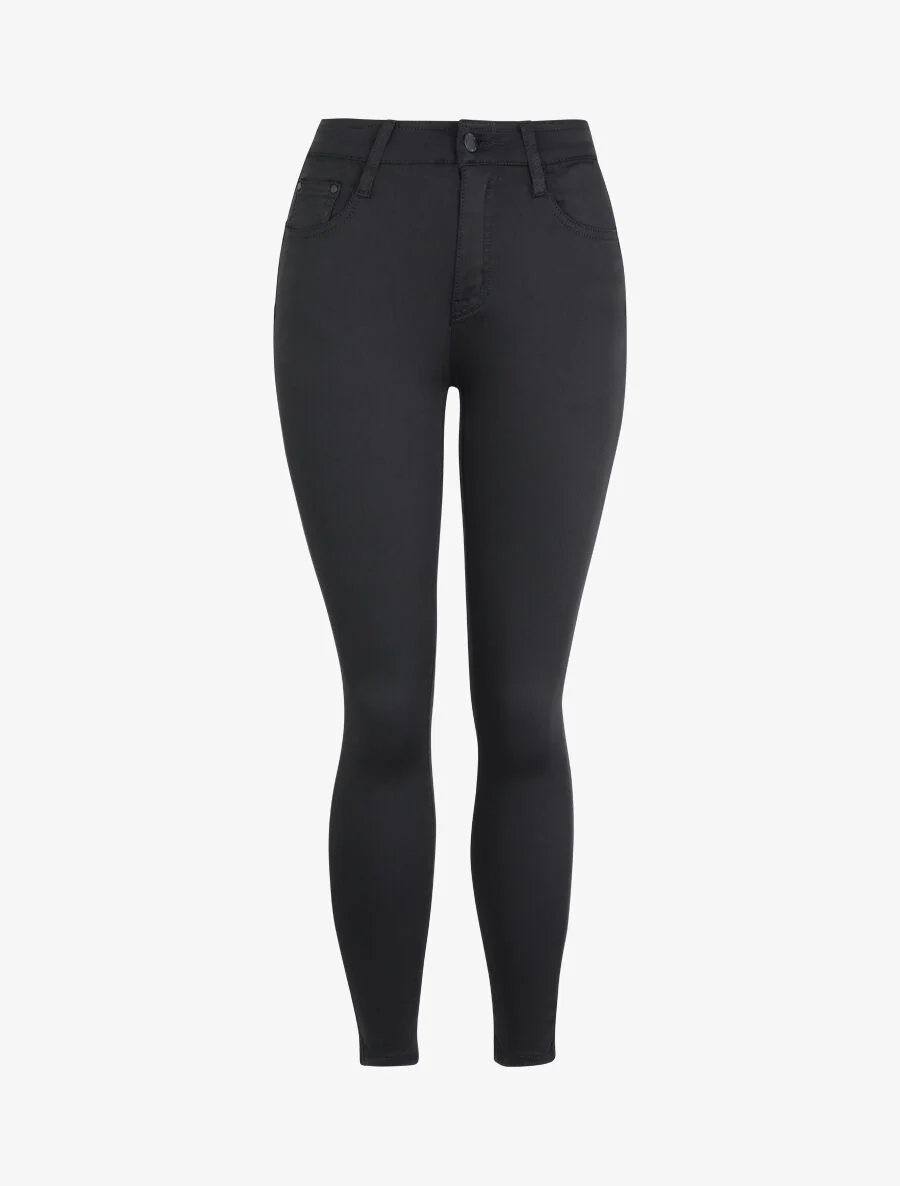 Skinny jeans satijn effect - Zwart