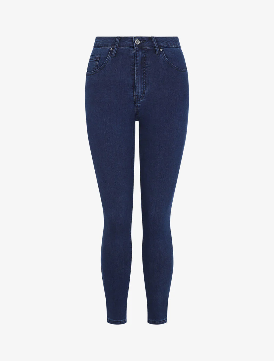 Skinny stretch jeans grote maat met standaard taille - Marineblauw