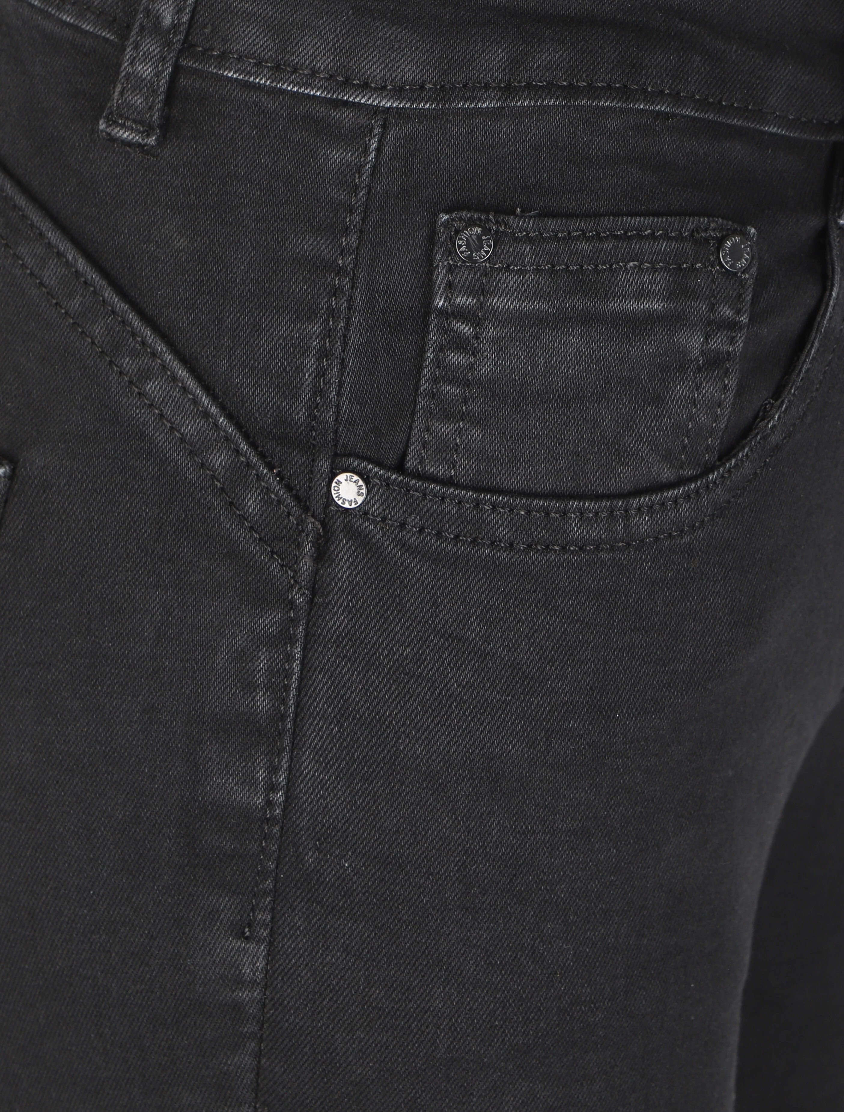 Skinny stretch jeans met fijne schrammen - Zwart - Image 3