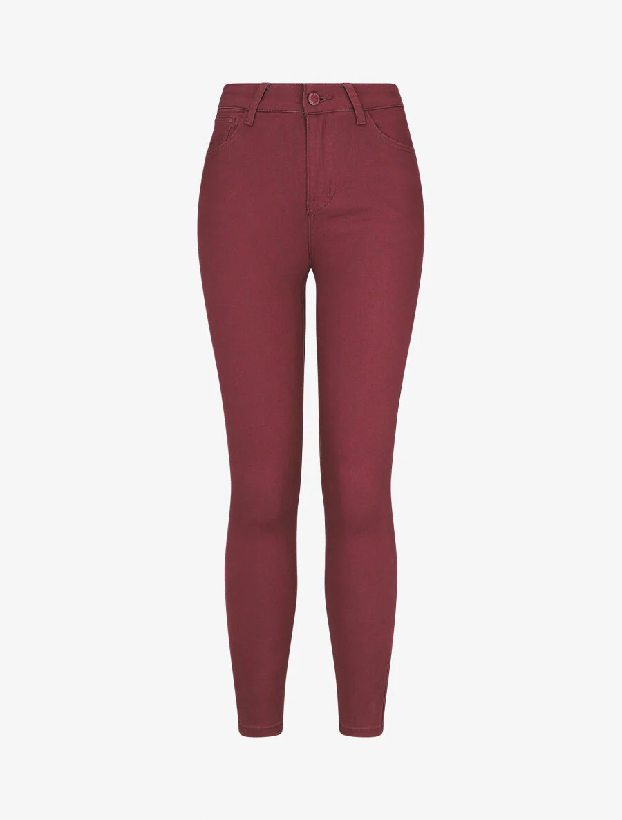 Skinny push-up 7/8 jeans - bordeauxrood