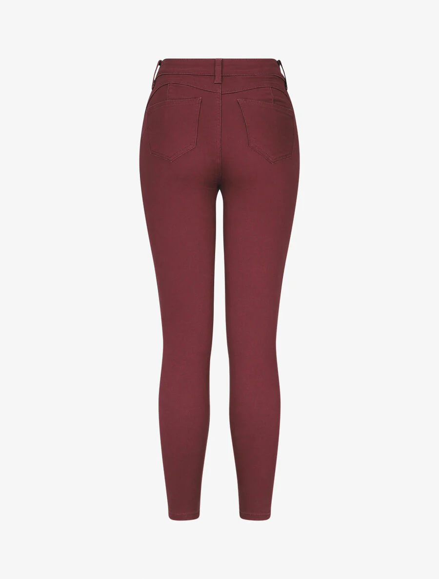 Skinny push-up 7/8 jeans - bordeauxrood - Image 2
