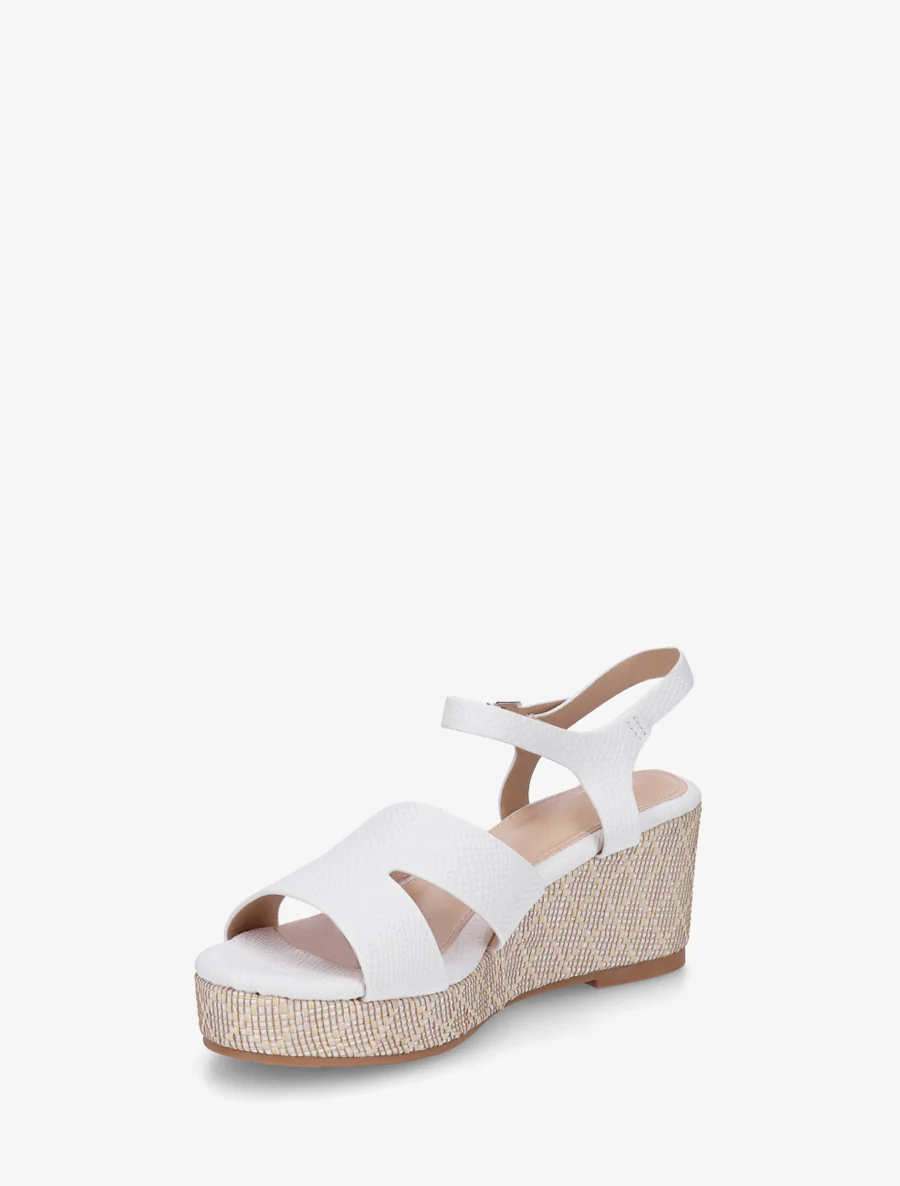 Slangenprint sleehak sandalen - Wit - Image 3