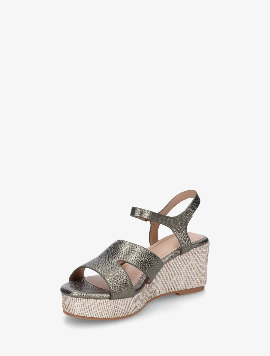 Slangenprint sleehak sandalen - Kaki - Image 3