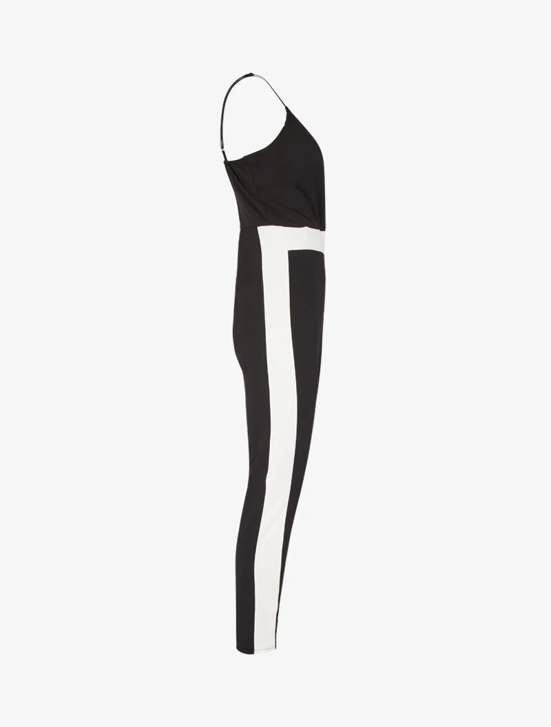 Slanke color block jumpsuit - zwart - Image 3