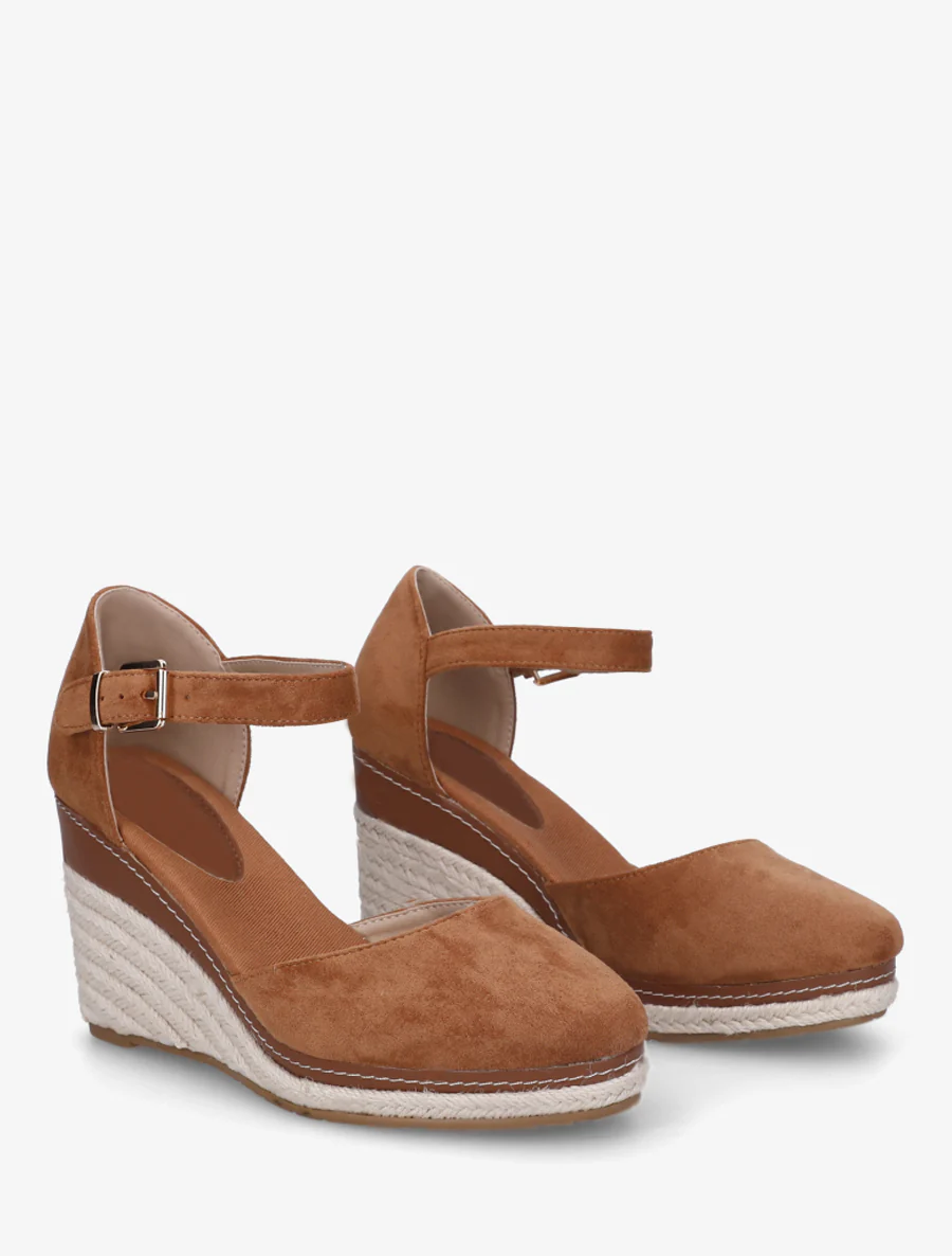 Sleehak espadrilles van suède - Kameel - Image 4