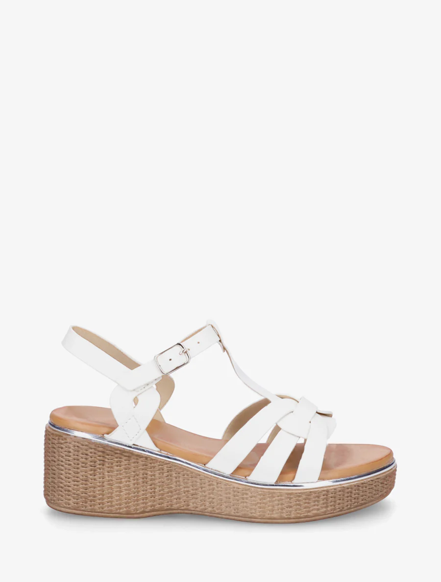 Sleehak sandalen in salomé stijl - Wit