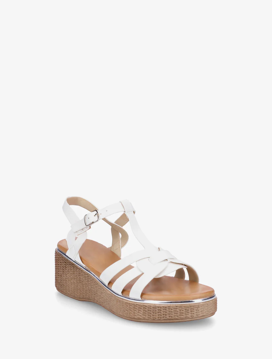 Sleehak sandalen in salomé stijl - Wit - Image 2