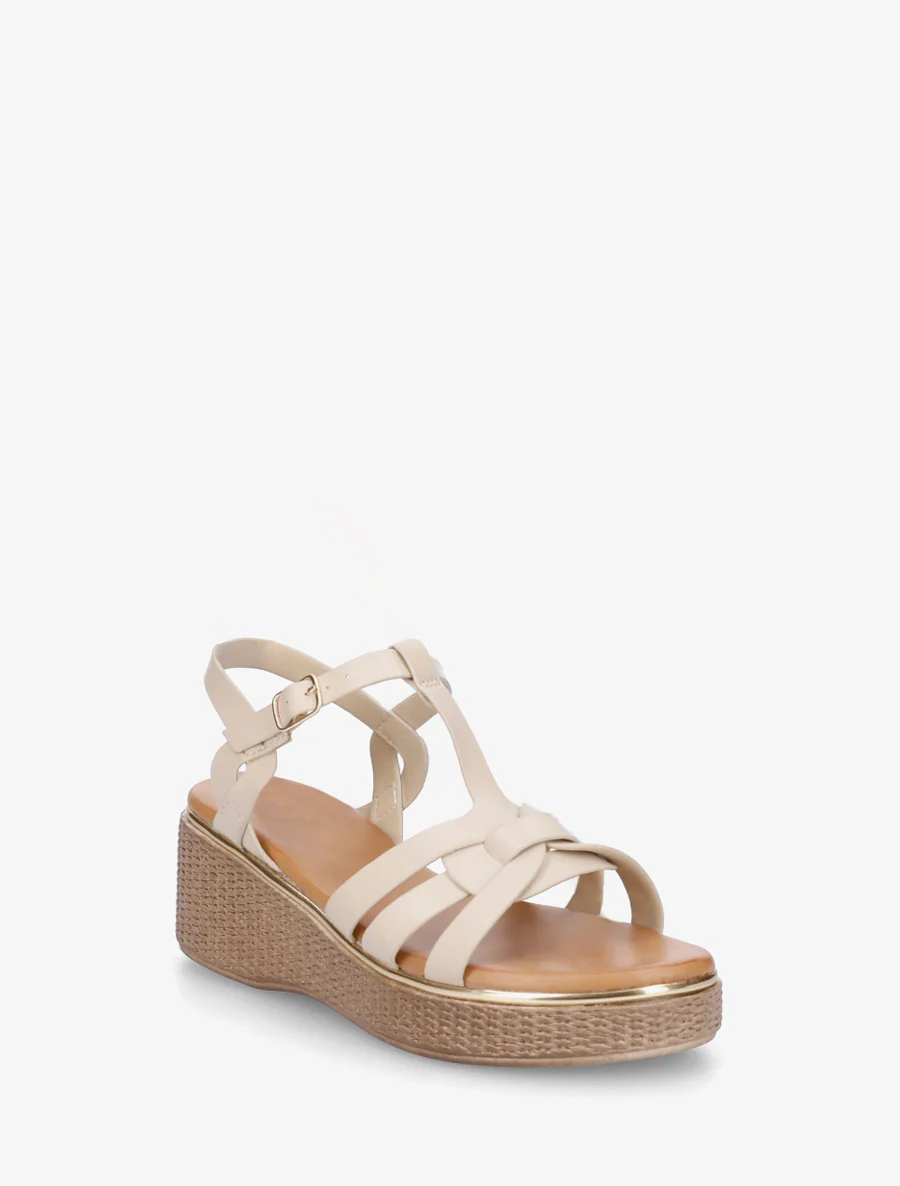 Sleehak sandalen in salomé stijl - Beige - Image 2