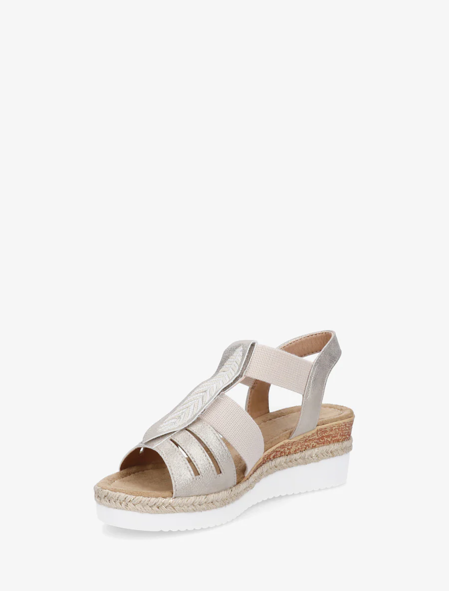 Sleehak sandalen met bladmotief - Goud - Image 3