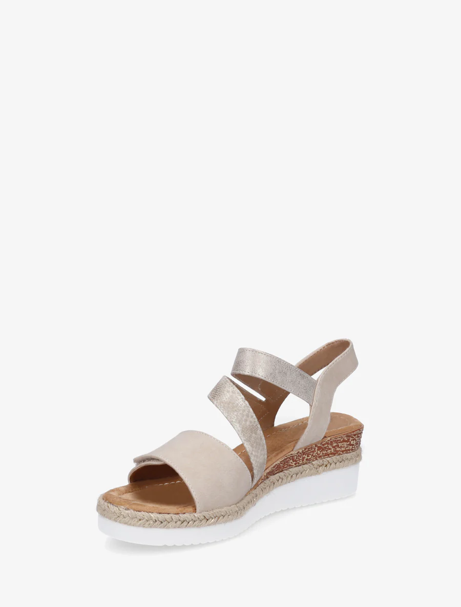 Sleehaksandalen met klittenband - Beige - Image 3
