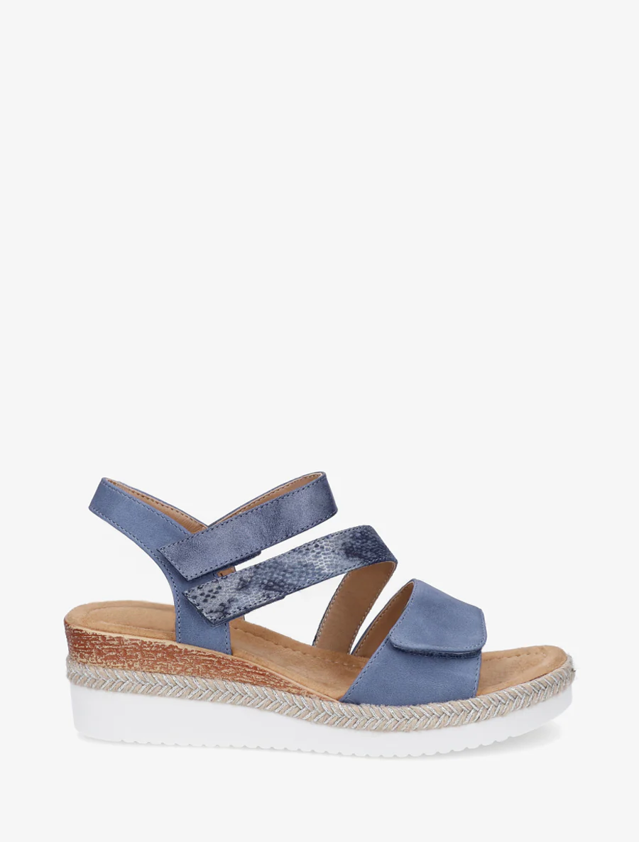 Sleehaksandalen met klittenband - Blauw